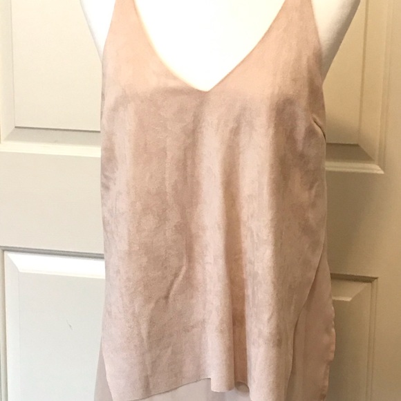 Sans Souci Pink Faux Suede Strappy Tank Size L - Picture 3 of 8